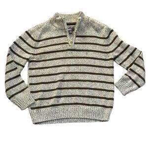 Commerce Kids Striped Half-Zip Sweater 6 Comfortable Knit Cotton Blend & Acrylic